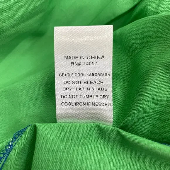 THML Colorblock Shift Dress Womens S Blue Green Pockets Tiered Layers Ruffles - Picture 7 of 8